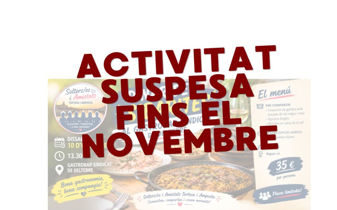 DINAR DE SIBARITES · SOLTERS/ES I AMISTATS 🍽️✨ APLAÇADA AL NOVEMBRE